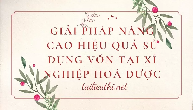 Giải pháp nâng cao hiệu quả sử dụng vốn tại Xí nghiệp Hoá Dược