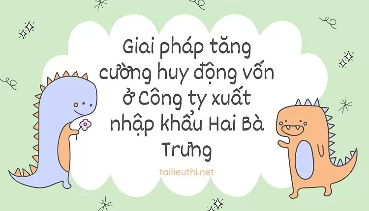 Giải pháp tăng cường huy động vốn ở Công ty xuất nhập khẩu Hai Bà Trưng