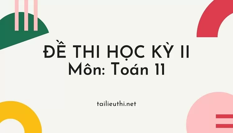 đề thi toán học kì 2 lớp 11 - ĐỀ THI HỌC KỲ II Môn: Toán 11