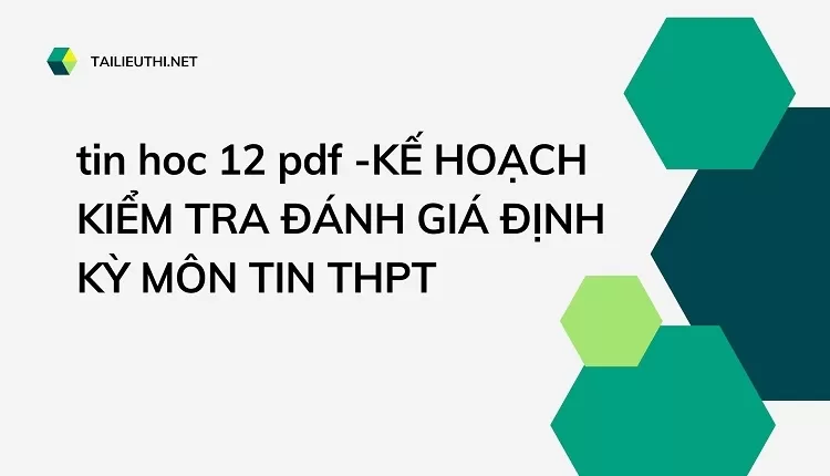 KẾ HOẠCH KIỂM TRA ĐÁNH GIÁ ĐỊNH KỲ MÔN TIN THPT