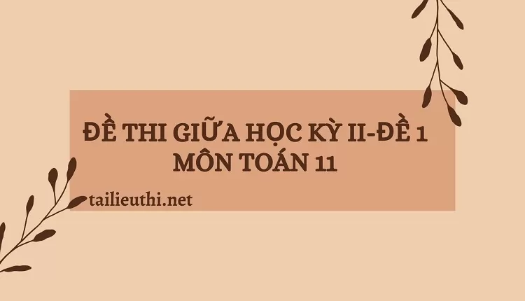 TỔNG HỢP ĐỀ THI GIỮA HỌC KỲ II-ĐỀ 1 MÔN TOÁN 11...