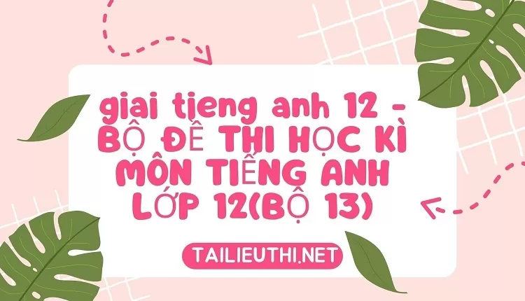 BỘ ĐỀ THI HỌC KÌ MÔN TIẾNG ANH LỚP 12(BỘ 13)