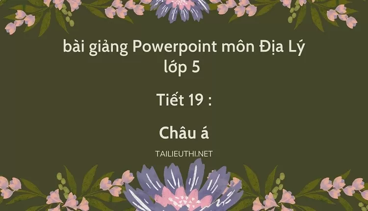 Tiết 19 :Châu á