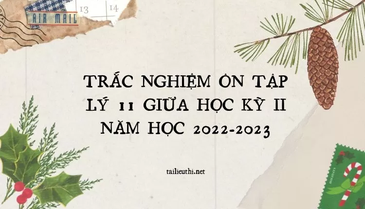 TRẮC NGHIỆM ÔN TẬP LÝ 11 GIỮA HỌC KỲ II NĂM HỌC 2022-2023 (đa dạng và chi tiết )...