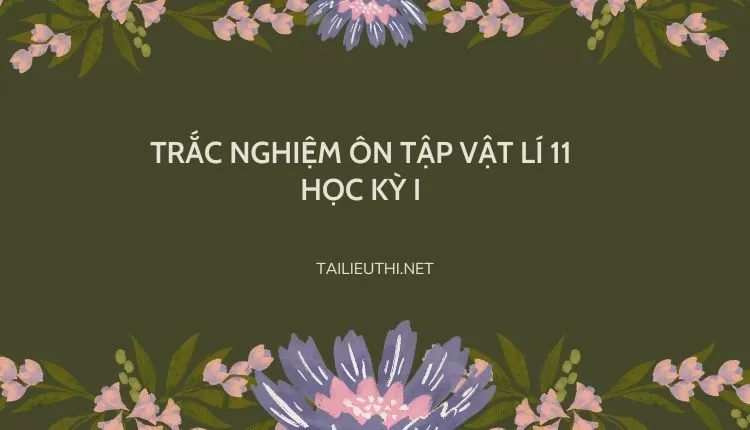 TRẮC NGHIỆM ÔN TẬP VẬT LÍ 11 HỌC KỲ I (tài liệu ôn tập hiệu quả )