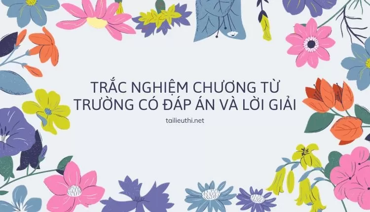 TRẮC NGHIỆM CHƯƠNG TỪ TRƯỜNG CÓ ĐÁP ÁN VÀ LỜI GIẢI (hay và chi tiết )...