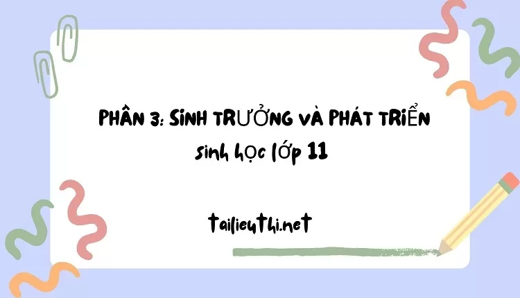 PHẦN 3: SINH TRƯỞNG VÀ PHÁT TRIỂN sinh học lớp 11 ( hay và chi tiết )...