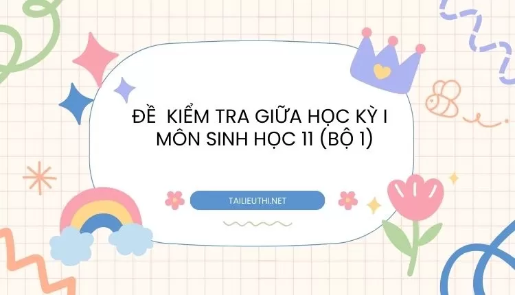 ĐỀ  KIỂM TRA GIỮA HỌC KỲ I   MÔN SINH HỌC 11 (bộ 1) đa dạng và chi tiết ...