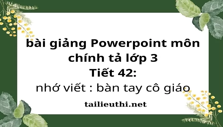 Tiết 42: nhớ viết : bàn tay cô giáo