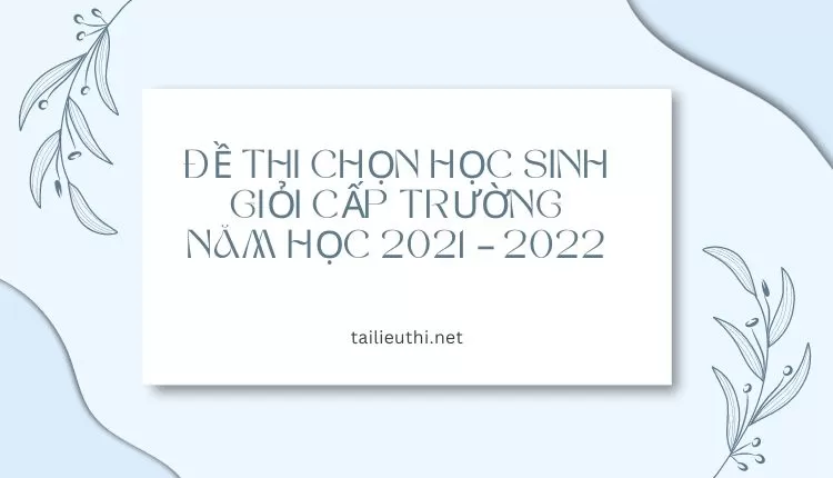 ĐỀ THI  CHỌN HỌC SINH GIỎI CẤP TRƯỜNG NĂM HỌC 2021 – 2022 ( đa dạng chi tiết )...