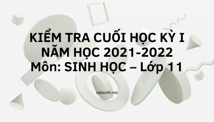 KIỂM TRA CUỐI HỌC KỲ I NĂM HỌC 2021-2022 Môn: SINH HỌC – Lớp 11 ( đa dạng và chi tiết )...