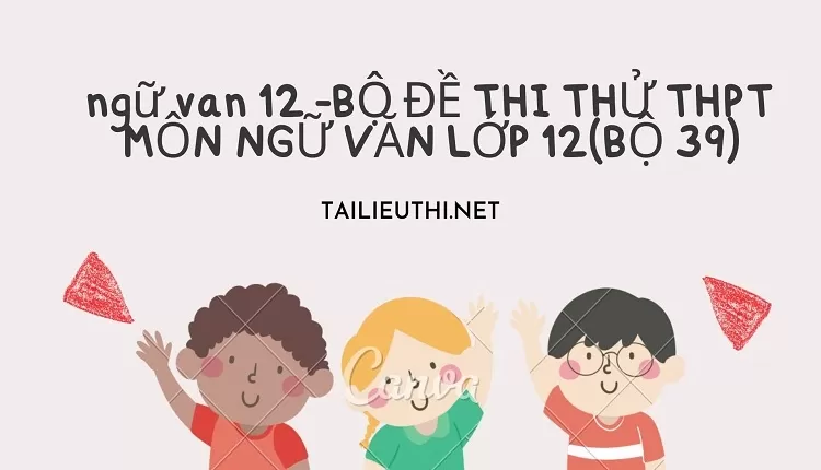 BỘ ĐỀ THI THỬ THPT MÔN NGỮ VĂN LỚP 12(BỘ 39)