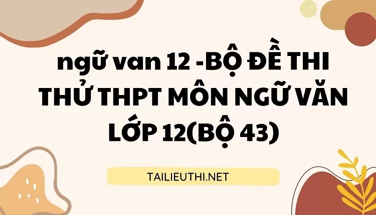 BỘ ĐỀ THI THỬ THPT MÔN NGỮ VĂN LỚP 12(BỘ 43)