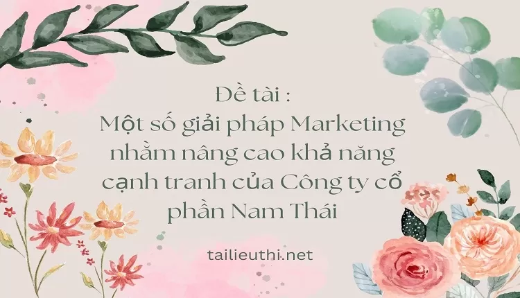 giải pháp Marketing nhằm nâng cao khả năng cạnh tranh của Công ty cổ phần Nam Thái,..