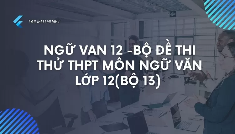 BỘ ĐỀ THI THỬ THPT MÔN NGỮ VĂN LỚP 12(BỘ 13)