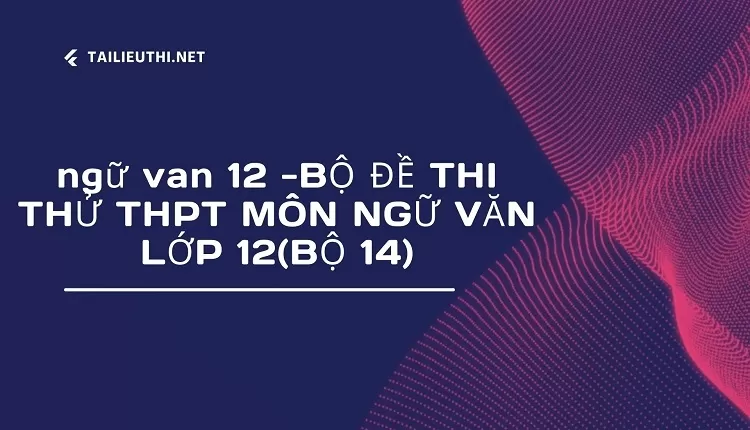 BỘ ĐỀ THI THỬ THPT MÔN NGỮ VĂN LỚP 12(BỘ 14)