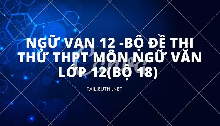 BỘ ĐỀ THI THỬ THPT MÔN NGỮ VĂN LỚP 12(BỘ 18)