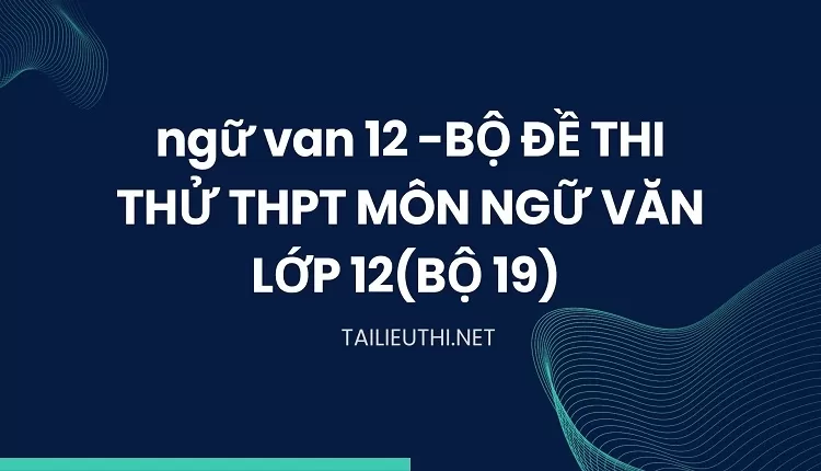 BỘ ĐỀ THI THỬ THPT MÔN NGỮ VĂN LỚP 12(BỘ 19)