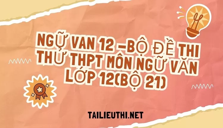 BỘ ĐỀ THI THỬ THPT MÔN NGỮ VĂN LỚP 12(BỘ 21)