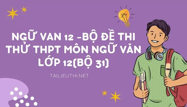 BỘ ĐỀ THI THỬ THPT MÔN NGỮ VĂN LỚP 12(BỘ 31)