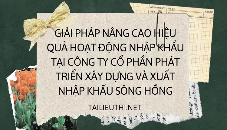 Nâng cao hiệu quả hoạt động nhập khẩu tại Công ty cổ phần phát triển xây dựng và XNK Sông Hồng