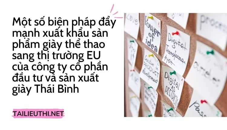 Đẩy mạnh xuất khẩu sản phẩm giày thể thao sang thị trường EU của công ty sản xuất giày Thái Bình