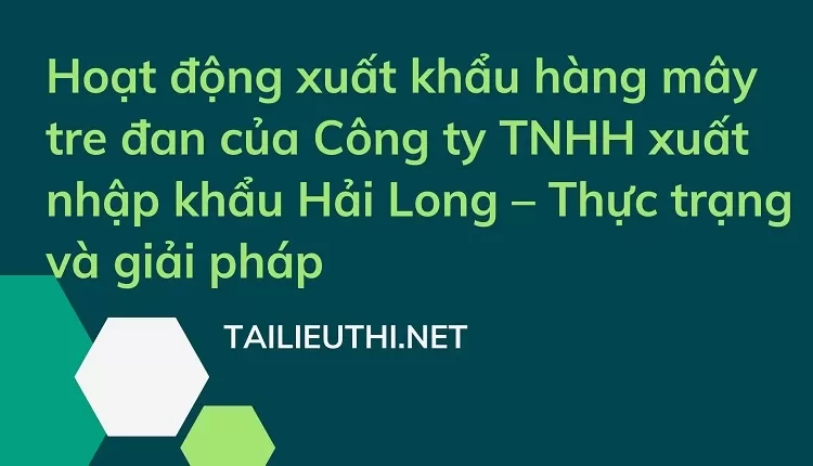 Hoạt động XK hàng mây tre đan của Công ty TNHH XNK Hải Long – Thực trạng và giải pháp