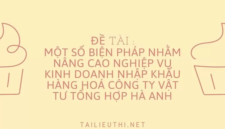 kinh doanh nhập khẩu hàng hoá Công ty vật tư tổng hợp Hà Anh