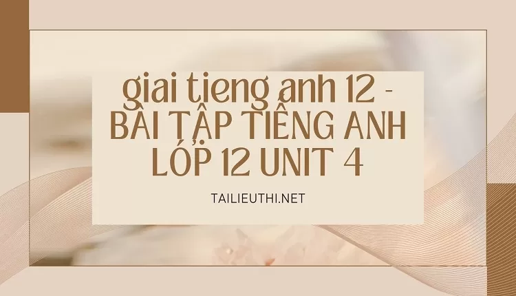 BÀI TẬP TIẾNG ANH LỚP 12 UNIT 4