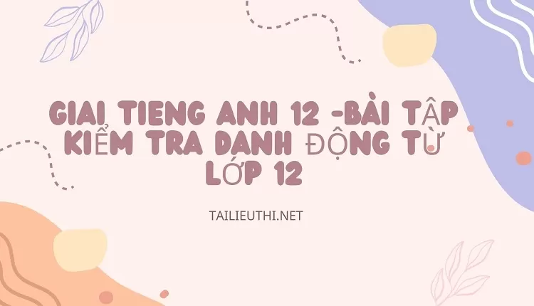 BÀI TẬP KIỂM TRA DANH ĐỘNG TỪ LỚP 12