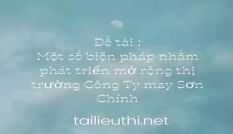 phát triển mở rộng thị trường Công Ty may Sơn Chính