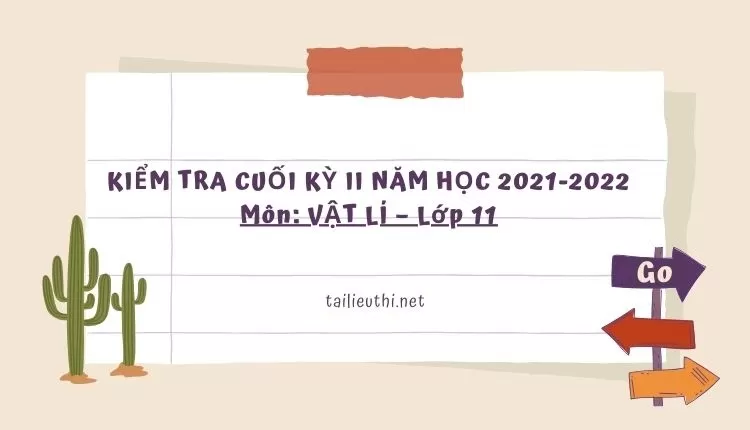 KIỂM TRA CUỐI KỲ II NĂM HỌC 2021-2022 Môn: VẬT LÍ – Lớp 11 (hay và chi tiết )