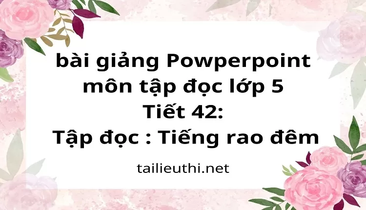 tiết 42:Tập đọc : Tiếng rao đêm