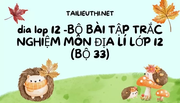 BỘ BÀI TẬP TRẮC NGHIỆM MÔN ĐỊA LÍ LỚP 12 (BỘ 33)