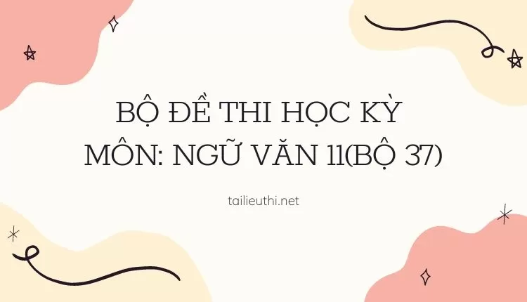 Bộ ĐỀ THI HỌC KỲ  Môn: Ngữ Văn 11(bộ 37)   ( đa dạng và chi tiết )...