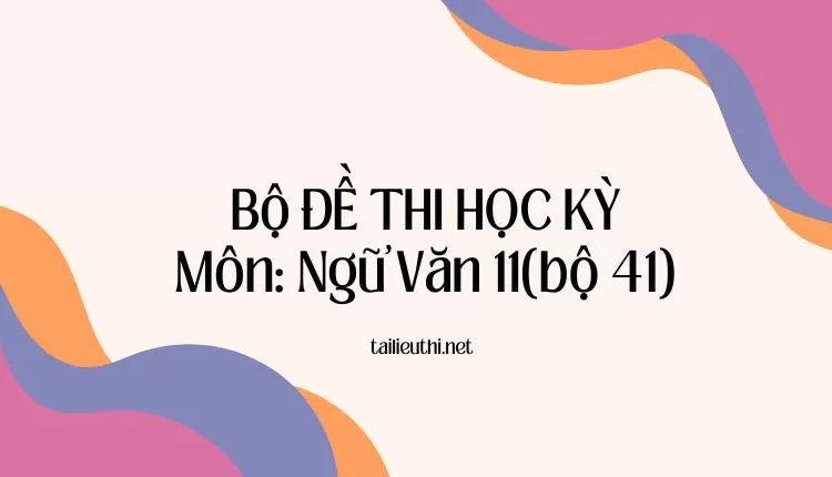 Bộ ĐỀ THI HỌC KỲ  Môn: Ngữ Văn 11(bộ 41) ( đa dạng và chi tiết )...