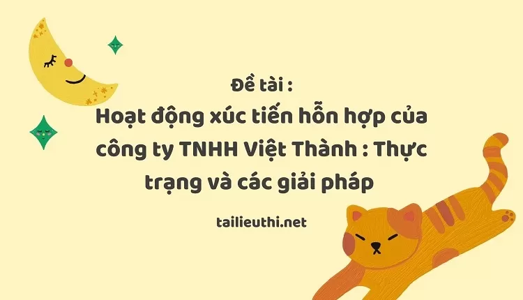 Hoạt động xúc tiến hỗn hợp  của công ty TNHH Việt Thành : Thực trạng và các giải pháp ,..