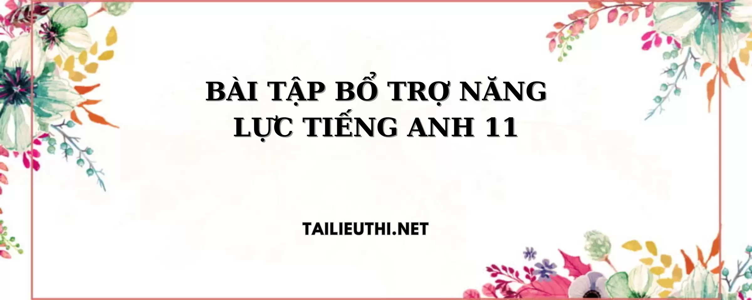 BÀI TẬP BỔ TRỢ NĂNG LỰC TIẾNG ANH 11