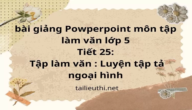 Tiết 25:Tập làm văn : Luyện tập tả ngoại hình