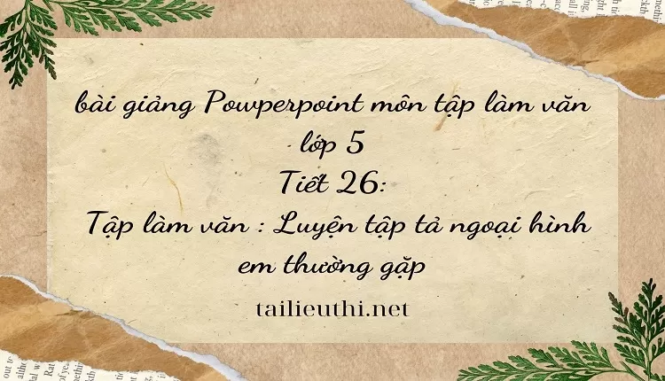 Tiết 26:Tập làm văn : Luyện tập tả ngoại hình em thường gặp