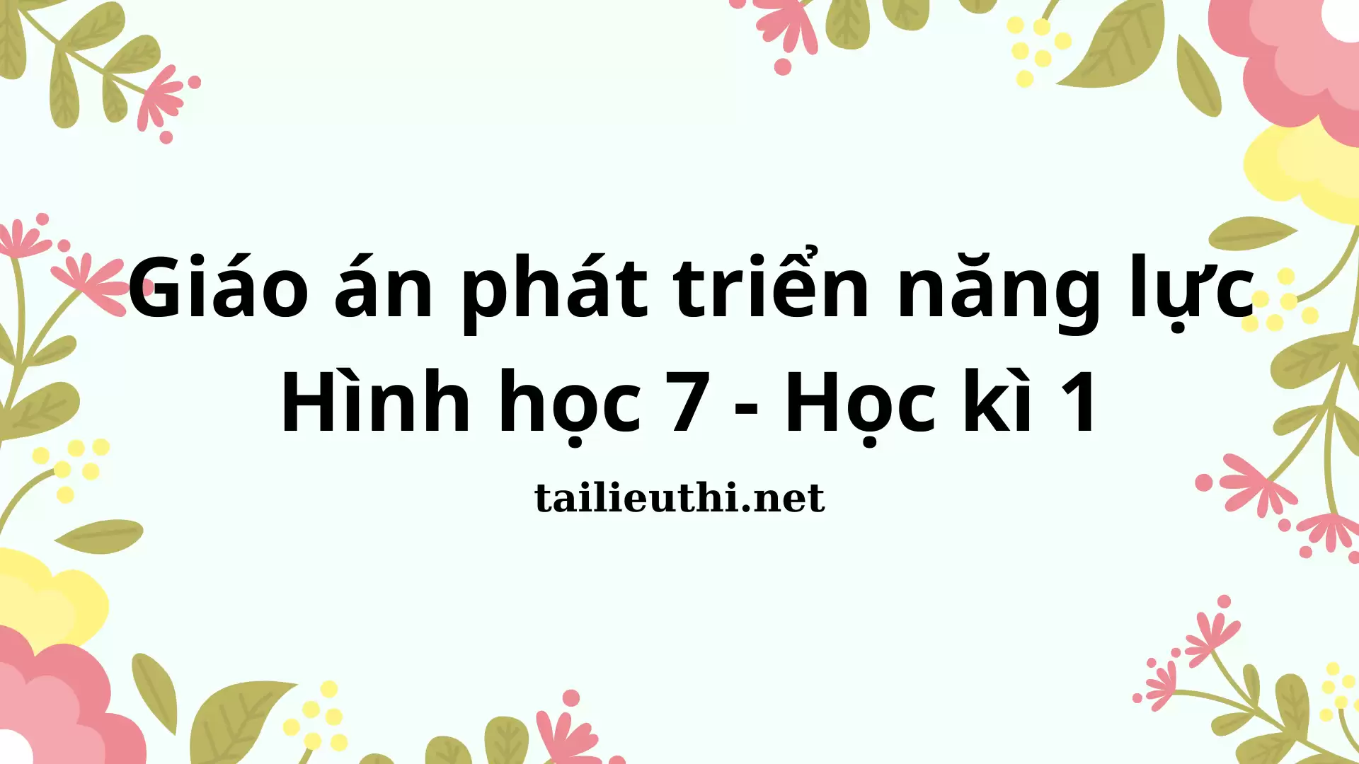 Giáo án phát triển năng lực Hình  7 - Học kì 1