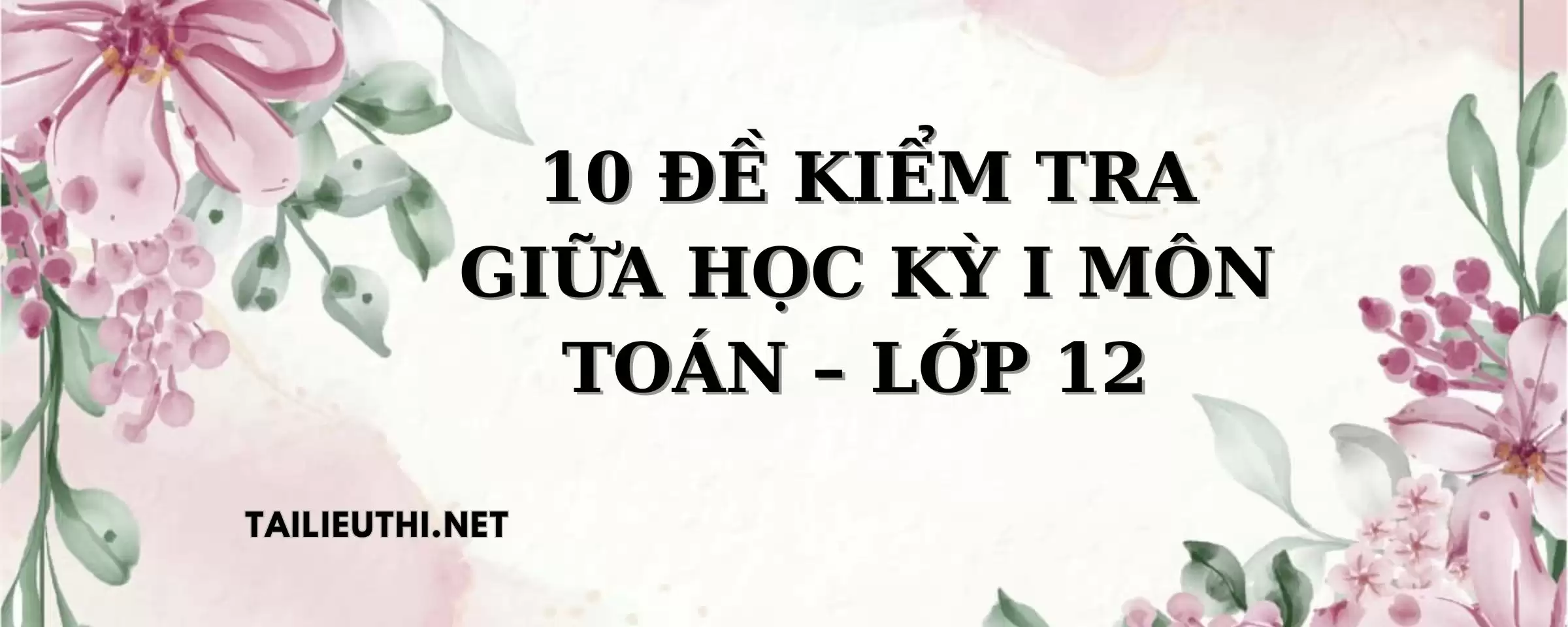 10 ĐỀ KIỂM TRA GIỮA HỌC KỲ I – MÔN TOÁN – LỚP 12