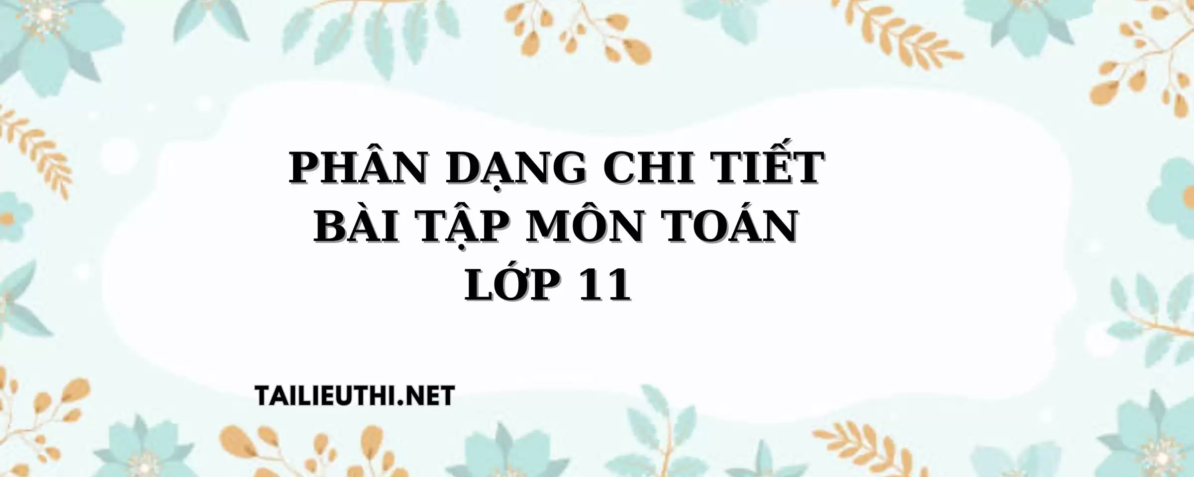 PHÂN DẠNG CHI TIẾT BÀI TẬP MÔN TOÁN 11 MÔN TOÁN 11