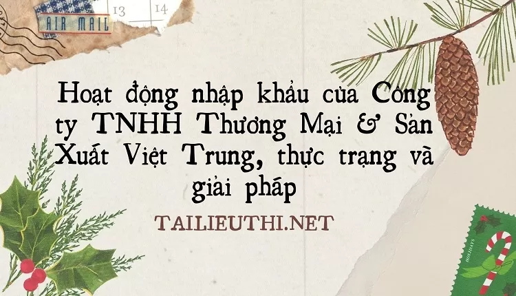 Hoạt động nhập khẩu của Công ty TNHH Thương Mại & Sản Xuất Việt Trung, thực trạng và giải pháp