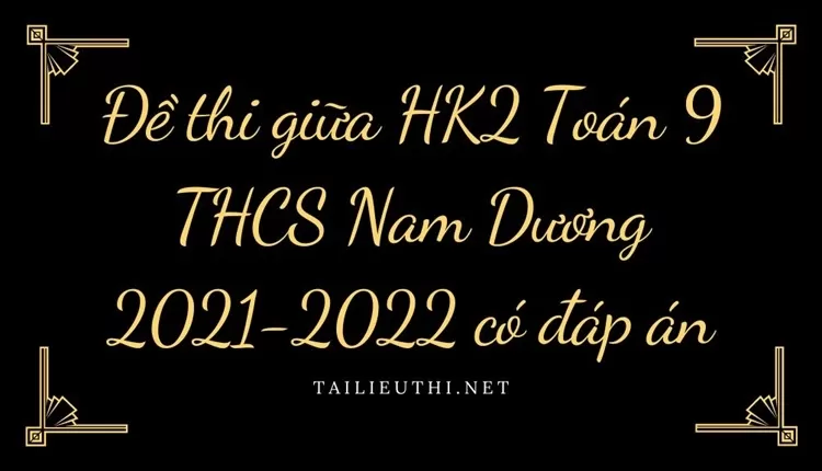 Đề thi giữa HK2 Toán 9 THCS Nam Dương 2021-2022 có đáp án