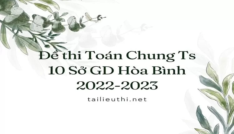 Đề thi Toán Chung Ts 10 Sở GD Hòa Bình 2022-2023