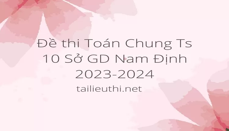 Đề thi Toán Chung Ts 10 Sở GD Nam Định 2023-2024