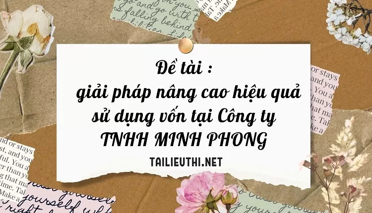 nâng cao hiệu quả sử dụng vốn tại Công ty TNHH MINH PHONG..