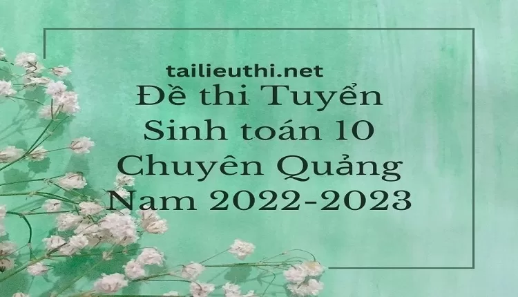 Đề thi Tuyển Sinh toán 10 Chuyên Quảng Nam 2022-2023