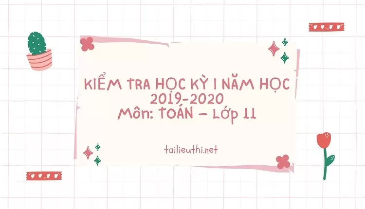 KIỂM TRA HỌC KỲ I NĂM HỌC 2019-2020 Môn: TOÁN – Lớp 11(có đáp án )